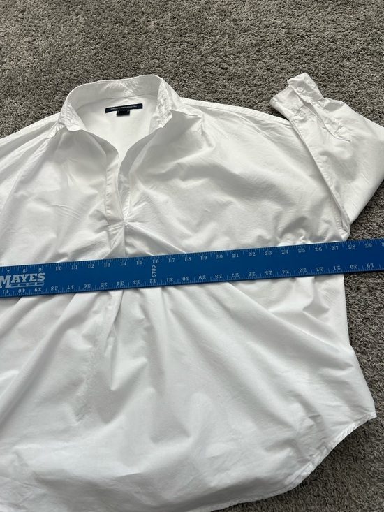 French Connection Women’s White Rhodes Poplin Long-Sleeve Popover Shirt - Size M - Picture 8 of 11